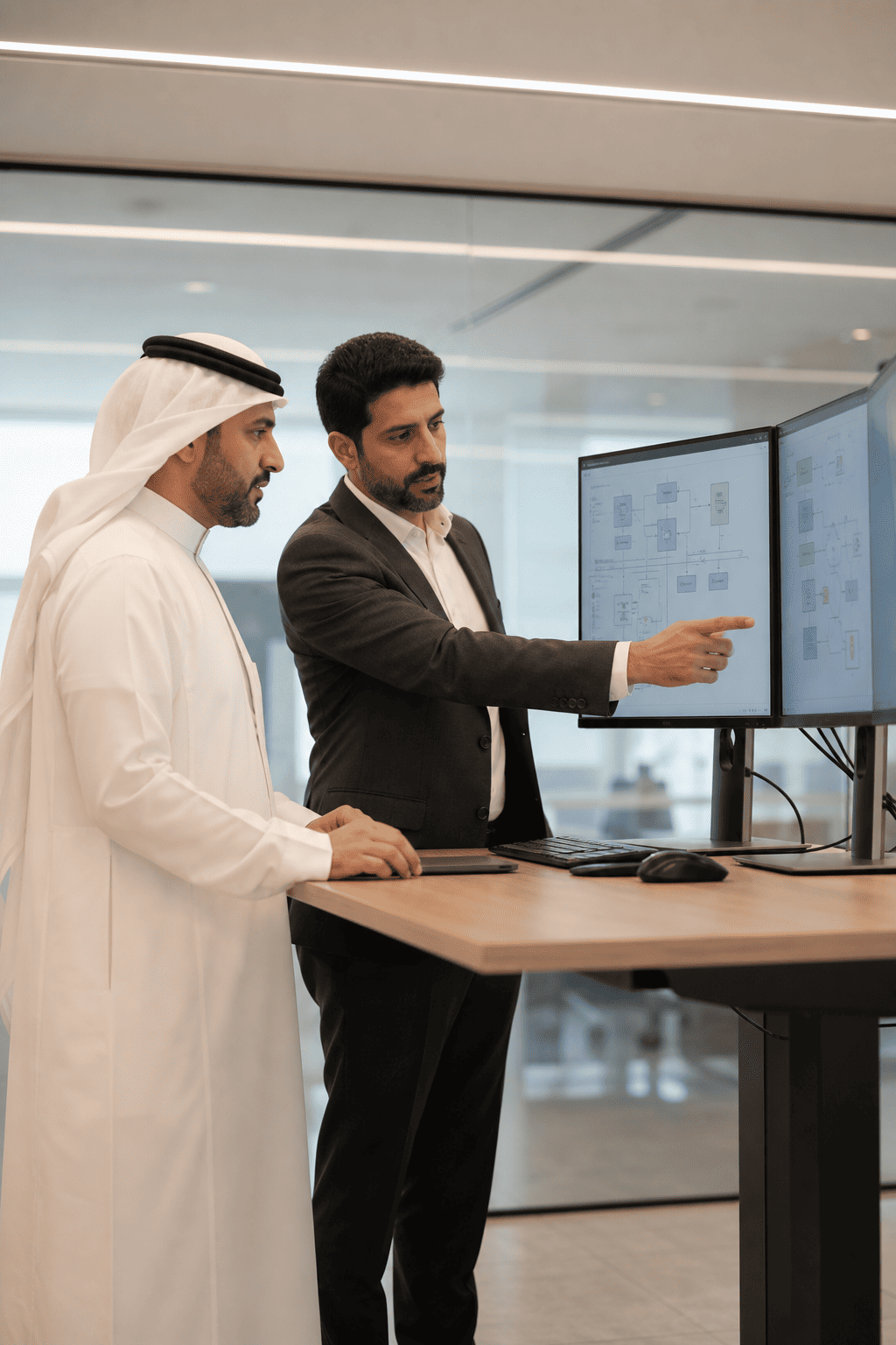 Saudi technology partners reviewing enterprise architecture